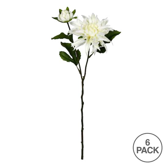 6 Pack: Cream Dahlia Spray